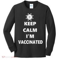 Keep Calm I'm Vaccinated Kids Long Sleeve Shirt thumb 0