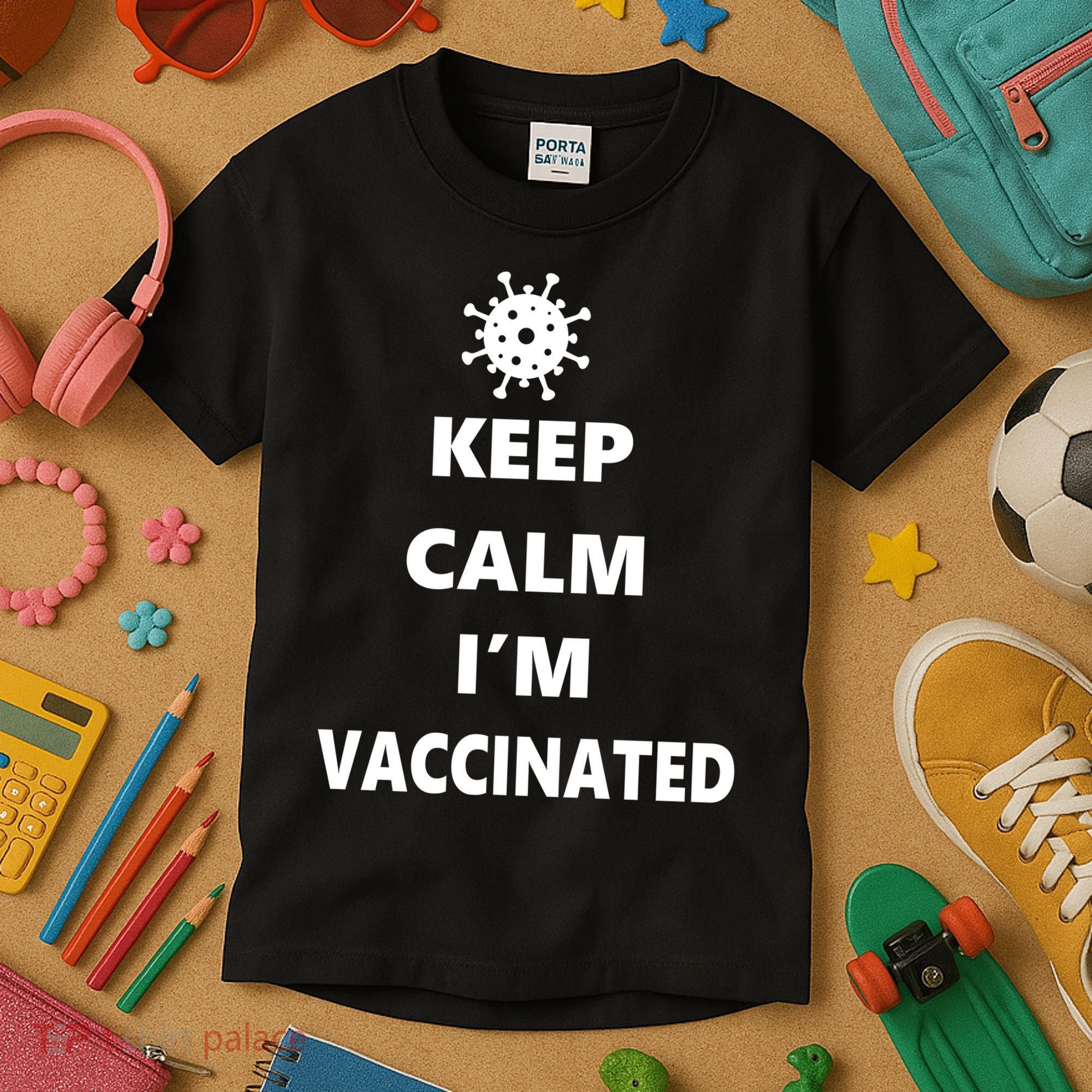 Keep Calm I'm Vaccinated Kids T-Shirt