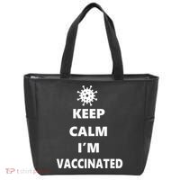Keep Calm I'm Vaccinated Tote Bag thumb 0