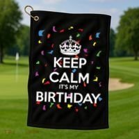 Keep Calm It s My Birthday Golf Towel thumb 1
