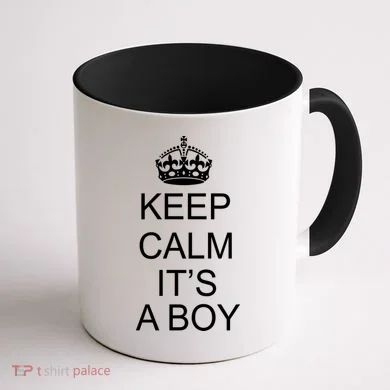 Keep Calm It's A Boy Coffee Mug back