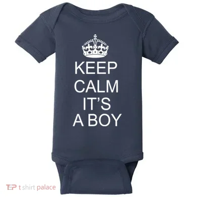 Keep Calm It's A Boy Baby Bodysuit