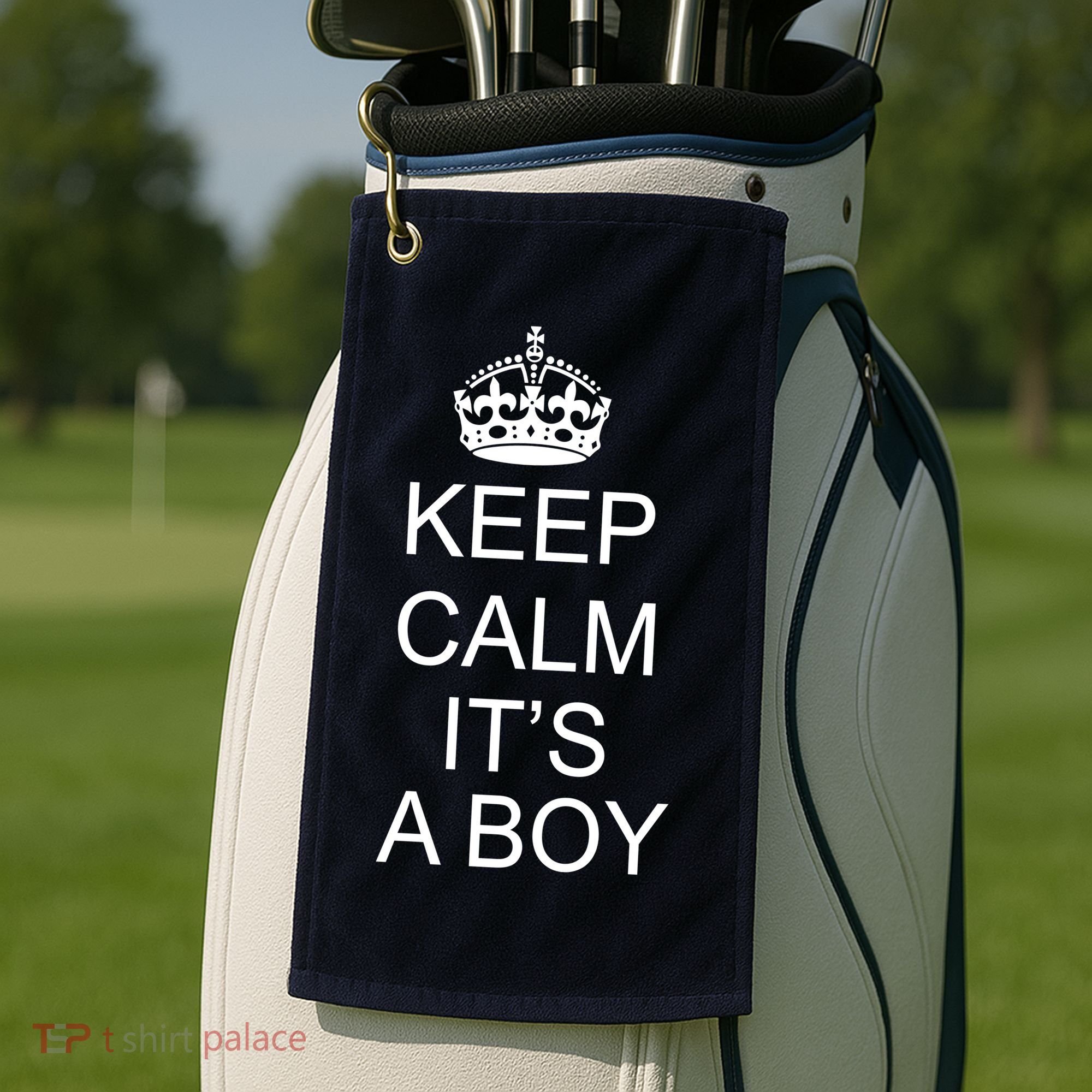 Keep Calm It's A Boy Golf Towel