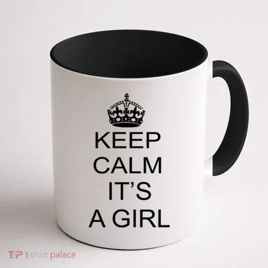 Keep Calm It's A Girl Coffee Mug back