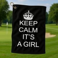 Keep Calm It's A Girl Golf Towel thumb 1