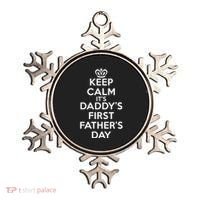 Keep Calm It's My Daddy's First Father's Day Ornament thumb 0