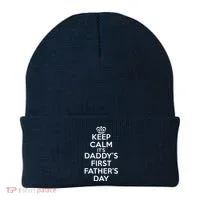 Keep Calm It's My Daddy's First Father's Day Beanie thumb 0
