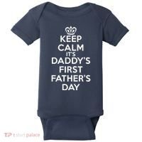 Keep Calm It's My Daddy's First Father's Day Baby Bodysuit thumb 0