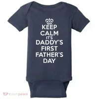 Keep Calm It's My Daddy's First Father's Day Baby Bodysuit thumb 0