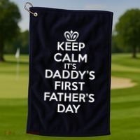 Keep Calm It's My Daddy's First Father's Day Golf Towel thumb 1