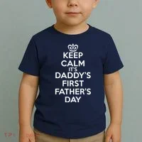 Keep Calm It's My Daddy's First Father's Day Toddler T-Shirt thumb 2