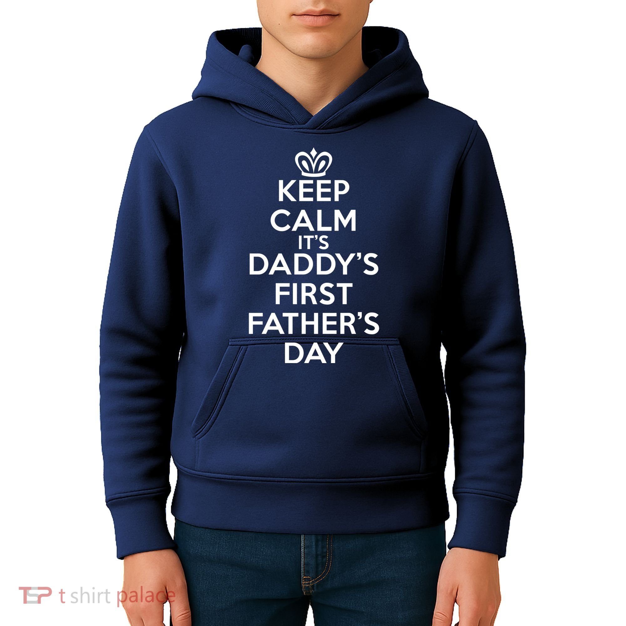 Keep Calm It's My Daddy's First Father's Day Kids Hoodie