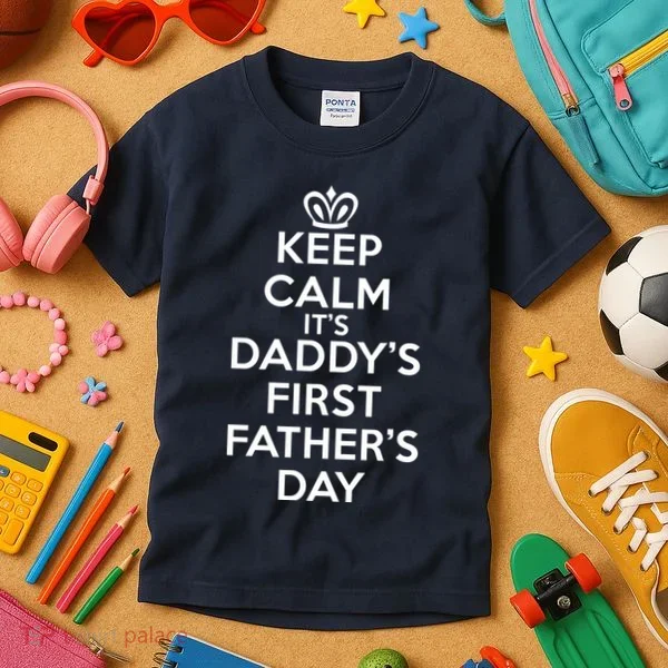 Keep Calm It's My Daddy's First Father's Day Kids T-Shirt