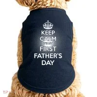 Keep Calm It's My First Father's Day Doggie Tank thumb 0
