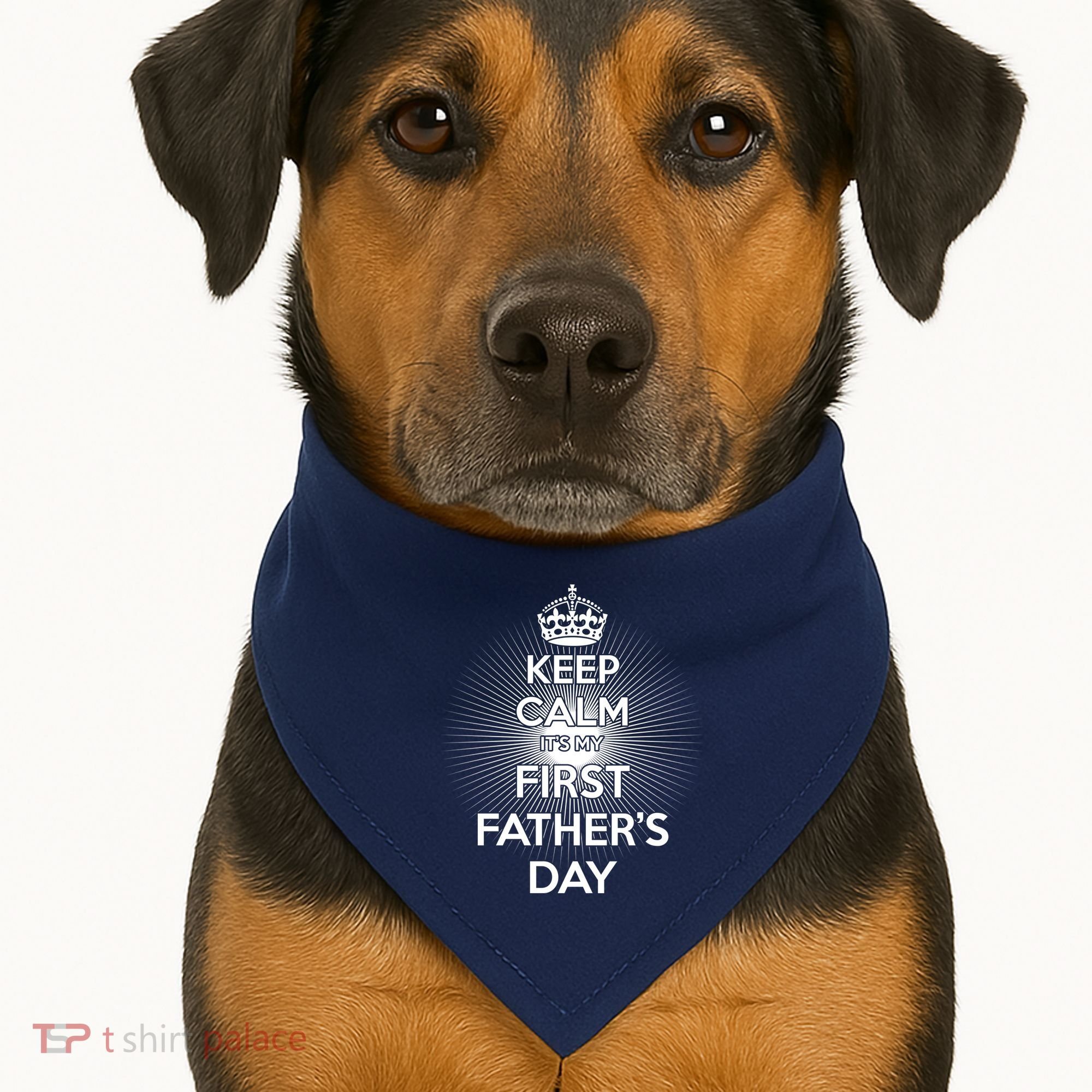 Keep Calm It's My First Father's Day USA-Made Doggie Bandana