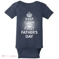 Keep Calm It's My First Father's Day Baby Bodysuit thumb 0