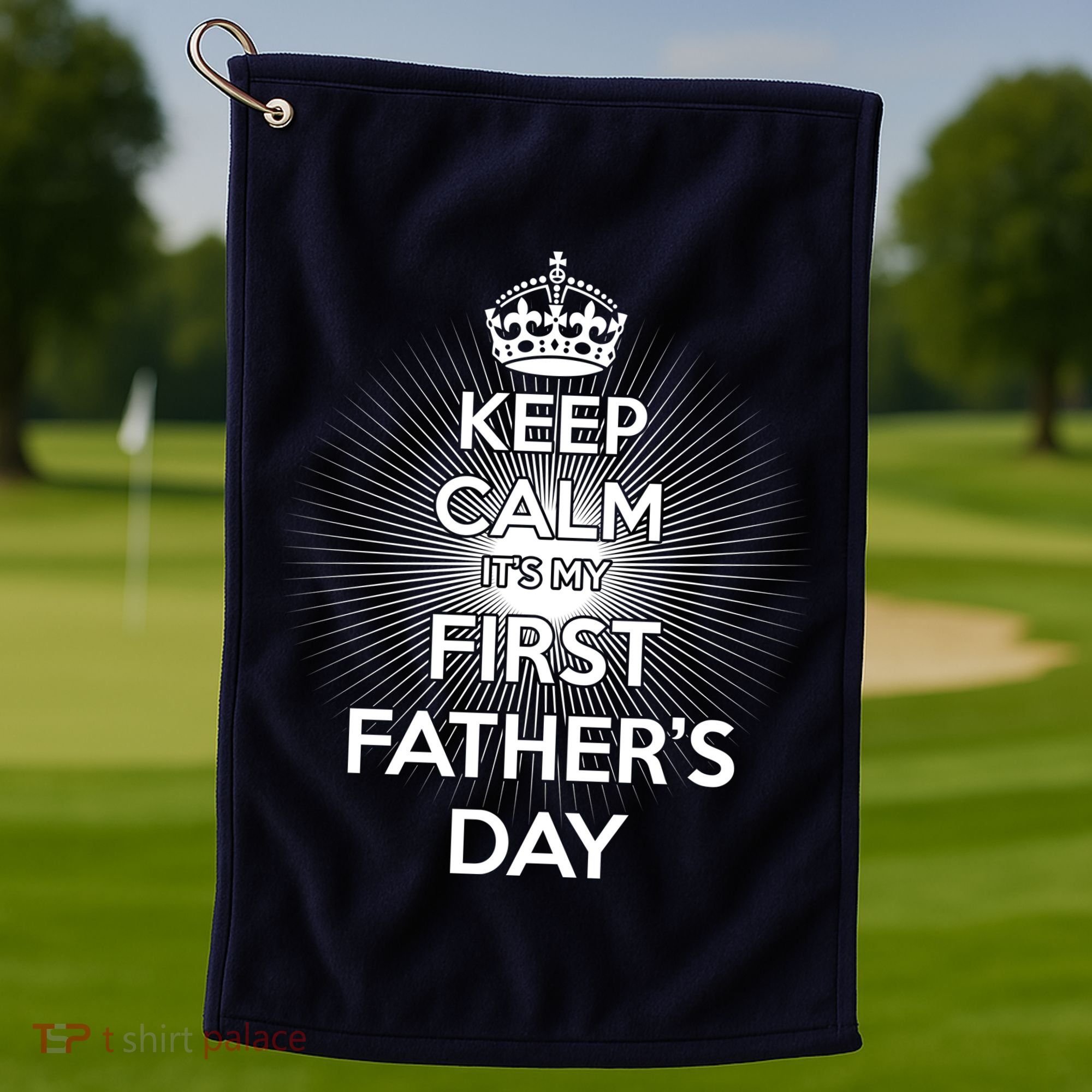 Keep Calm It's My First Father's Day Golf Towel