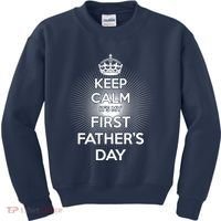 Keep Calm It's My First Father's Day Kids Sweatshirt thumb 0