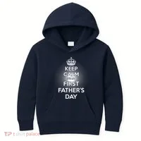 Keep Calm It's My First Father's Day Kids Hoodie thumb 0