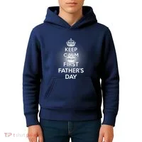 Keep Calm It's My First Father's Day Kids Hoodie thumb 4