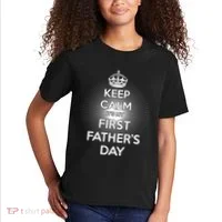 Keep Calm It's My First Father's Day Kids T-Shirt thumb 2