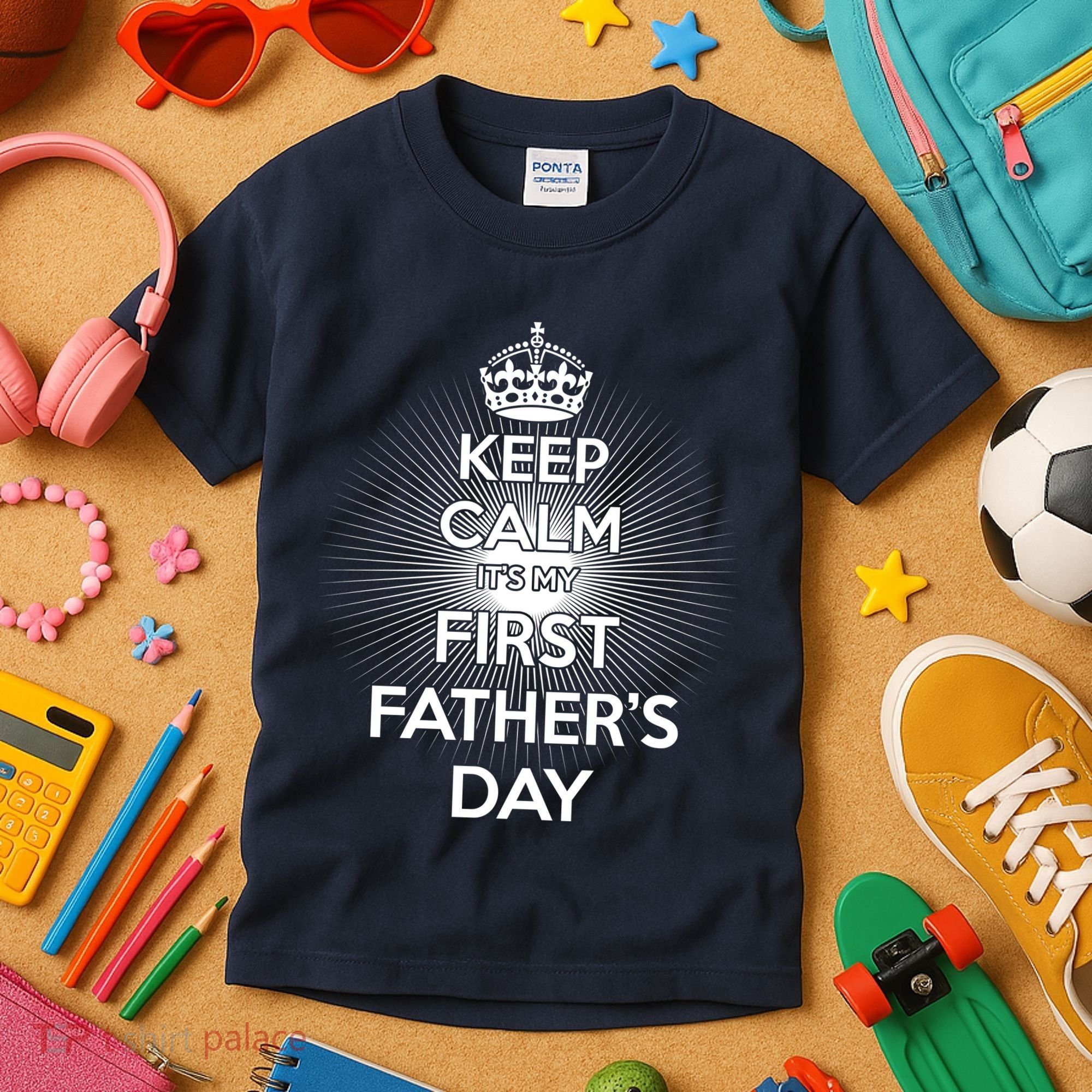 Keep Calm It's My First Father's Day Kids T-Shirt