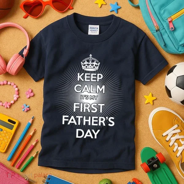 Keep Calm It's My First Father's Day Kids T-Shirt