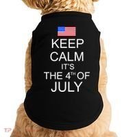 Keep Calm It's The 4th of July USA Flag Doggie Tank thumb 0