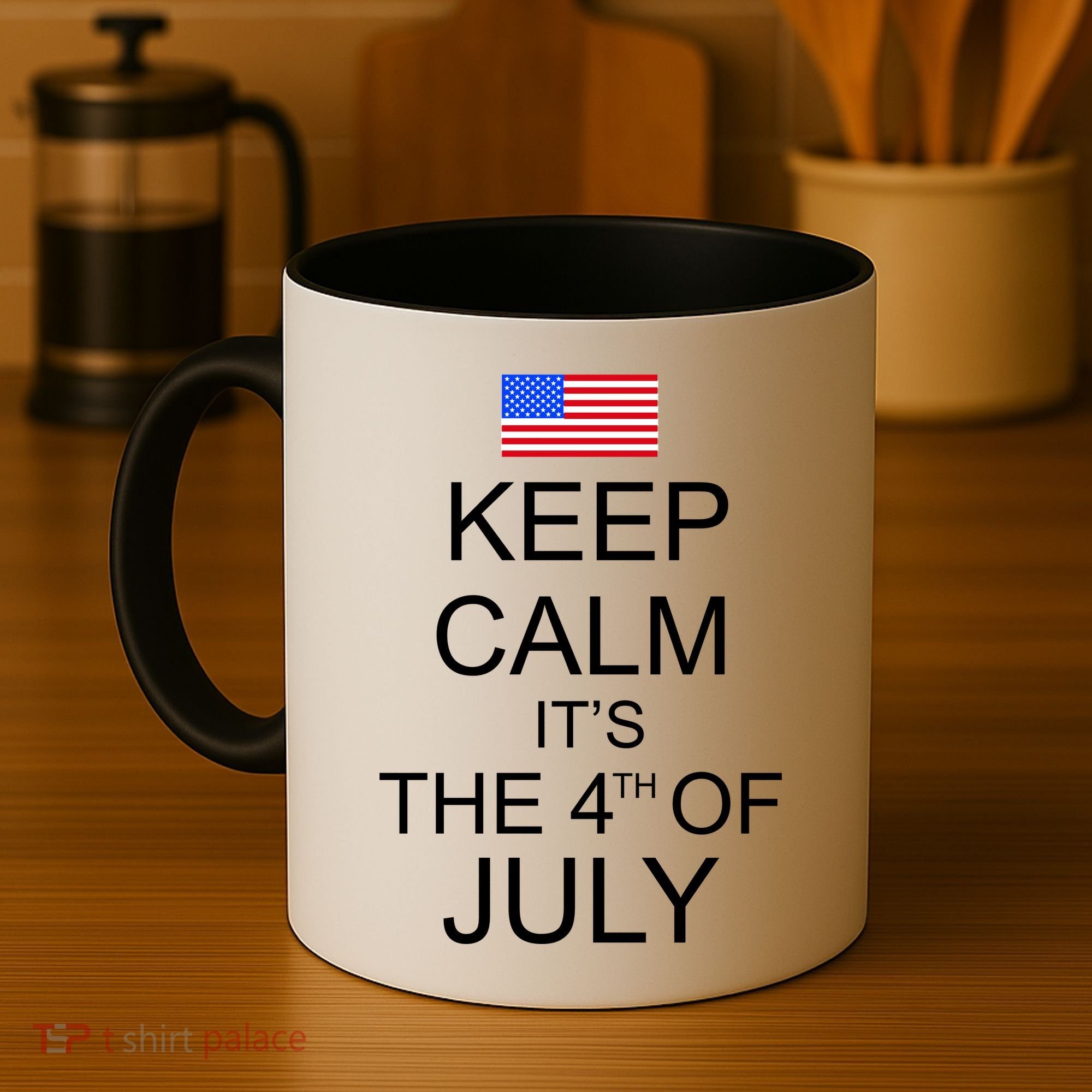 Keep Calm It's The 4th of July USA Flag Coffee Mug