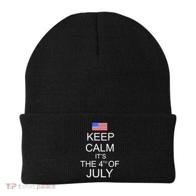 Keep Calm It's The 4th of July USA Flag Beanie
