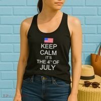 Keep Calm It's The 4th of July USA Flag Women's Tank Top thumb 2