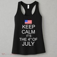 Keep Calm It's The 4th of July USA Flag Women's Tank Top thumb 3