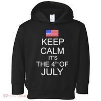 Keep Calm It's The 4th of July USA Flag Toddler Hoodie thumb 0