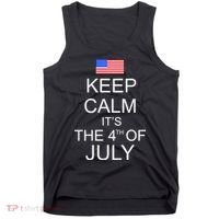 Keep Calm It's The 4th of July USA Flag Tank Top thumb 0