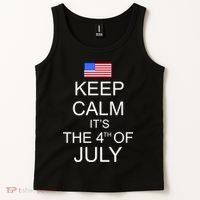 Keep Calm It's The 4th of July USA Flag Tank Top thumb 2