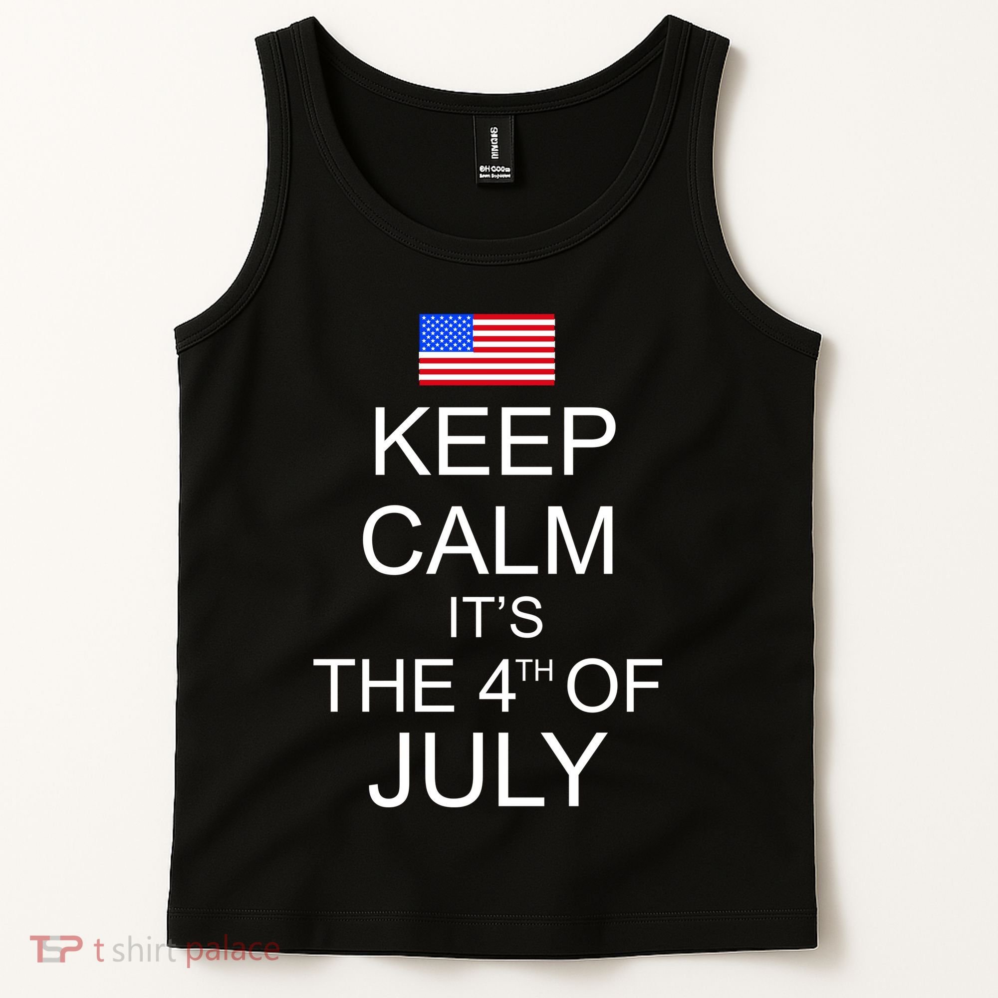 Keep Calm It's The 4th of July USA Flag Tank Top