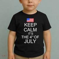Keep Calm It's The 4th of July USA Flag Toddler T-Shirt thumb 2