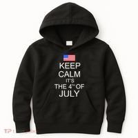 Keep Calm It's The 4th of July USA Flag Kids Hoodie thumb 0