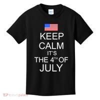 Keep Calm It's The 4th of July USA Flag Kids T-Shirt thumb 0