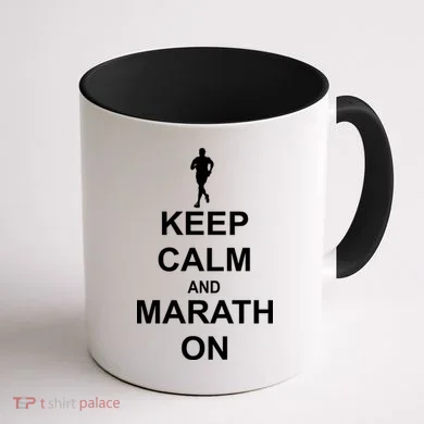 Keep Calm Marathon On Coffee Mug back
