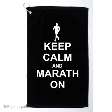 Keep Calm Marathon On Golf Towel