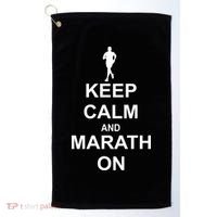 Keep Calm Marathon On Golf Towel thumb 0