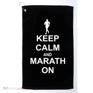 Keep Calm Marathon On Golf Towel