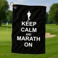 Keep Calm Marathon On Golf Towel thumb 1