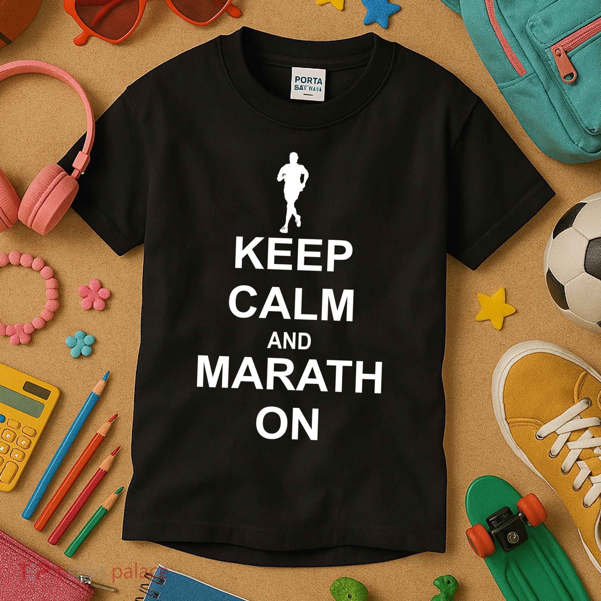 Keep Calm Marathon On Kids T-Shirt