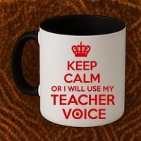 Keep Calm Or I Will Use My Teacher Voice Coffee Mug thumb 2