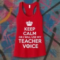 Keep Calm Or I Will Use My Teacher Voice Women's Tank Top thumb 3