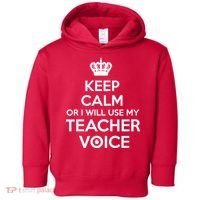 Keep Calm Or I Will Use My Teacher Voice Toddler Hoodie thumb 0