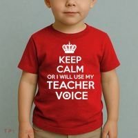 Keep Calm Or I Will Use My Teacher Voice Toddler T-Shirt thumb 2