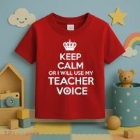 Keep Calm Or I Will Use My Teacher Voice Toddler T-Shirt thumb 3